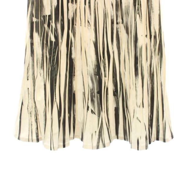 【中古】リムアーク ムーブメントプリーツスカート ロング 総柄 36 アイボリー 黒 460HSL31-0530 レディース 中古】リムアーク ムーブメントプリーツスカート ロング 総柄 36