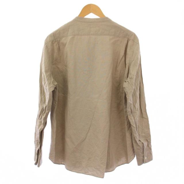 【中古】アーツ&サイエンス バンドカラーフェイクシャツ カジュアル 長袖 麻 リネン混 グレージュ 0231-U6071-1058 中古】アーツ&サイエンス バンドカラーフェイクシャツ カジュアル 長袖