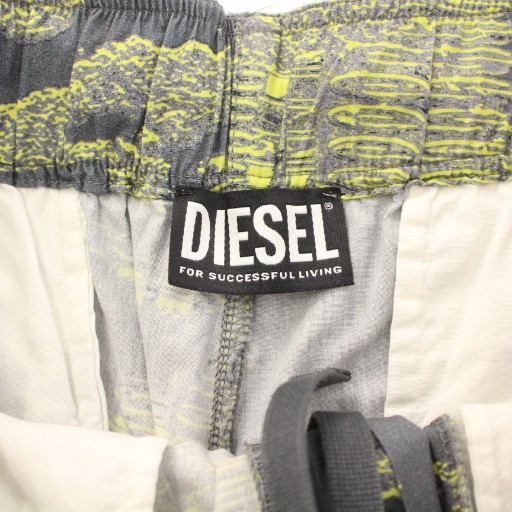 【中古】ディーゼル S-FRANK-A P-FERG セットアップ オープンカラーシャツ 半袖 ショートパンツ 46 グレー 黄色 中古】ディーゼル S-FRANK-A P-FERG セットアップ オープンカラー