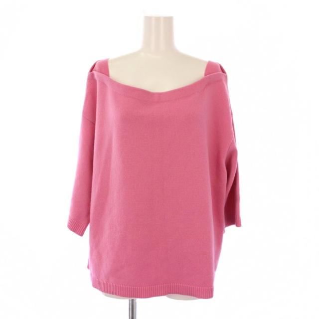 【中古】ヴァレンティノ ヴァレンチノ  VALENTINO ニット セーター 五分袖 カシミヤ L ピンク /BM レディース