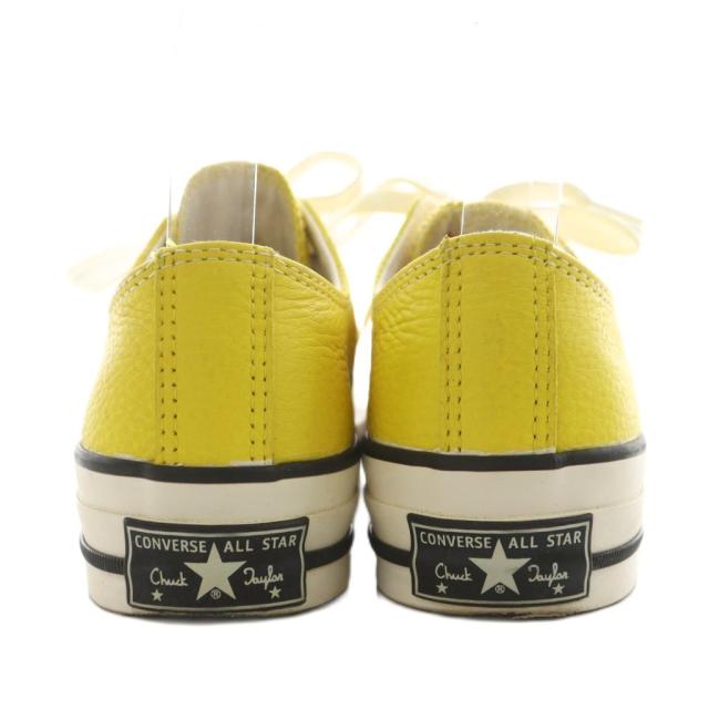【中古】コンバース チャックテイラー レザー オックス スニーカー シューズ 23.0cm 黄 イエロー 1AD987