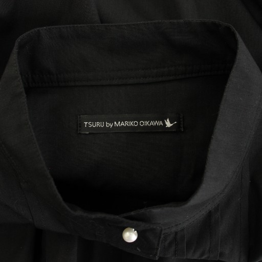 【中古】ツル バイ マリコオイカワ Chartty パールボタンピンタックバルーンスリーブブラウス シャツ ペプラム 中古】ツル バイ マリコオイカワ Chartty パールボタンピンタック