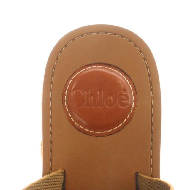 【中古】クロエ CHLOE ウッディ Woody サンダル ウェッジソール エスパドリーユ ロゴ 36 茶 ブラウン 中古】クロエ CHLOE ウッディ Woody サンダル ウェッジソール