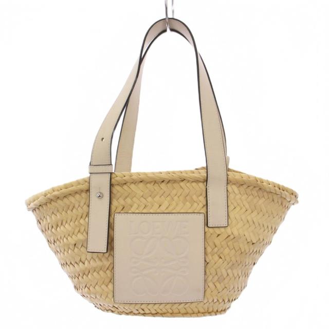 【中古】ロエベ LOEWE バスケットバッグ かごバッグ スモール ハンドバッグ トートバッグ ナチュラル タン