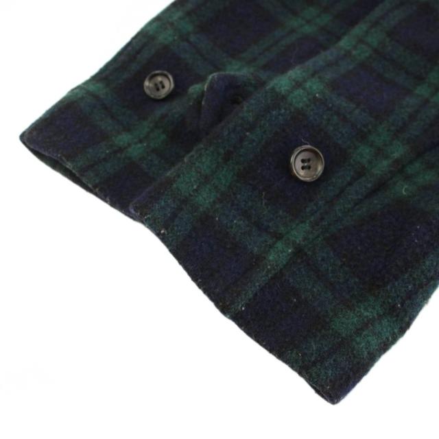 【中古】コムデギャルソンオムプリュス AD2008 ピーコート Pコート ショート丈 チェック柄 SS 緑 紺 PB-C011 メンズ 中古】コムデギャルソンオムプリュス AD2008 ピーコート Pコート