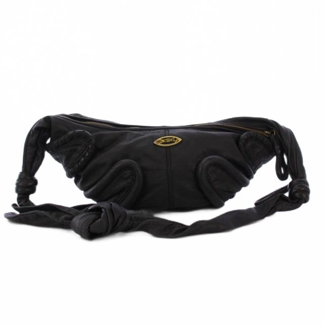 【中古】ディーゼル DIESEL 90s Archive バナナショルダー クロワッサンバッグ ショルダーバッグ レザー 黒