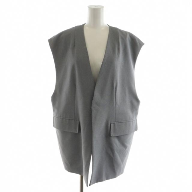 中古】シンゾーン Shinzone Vネック ビッグ ベスト 前開き F0 グレー