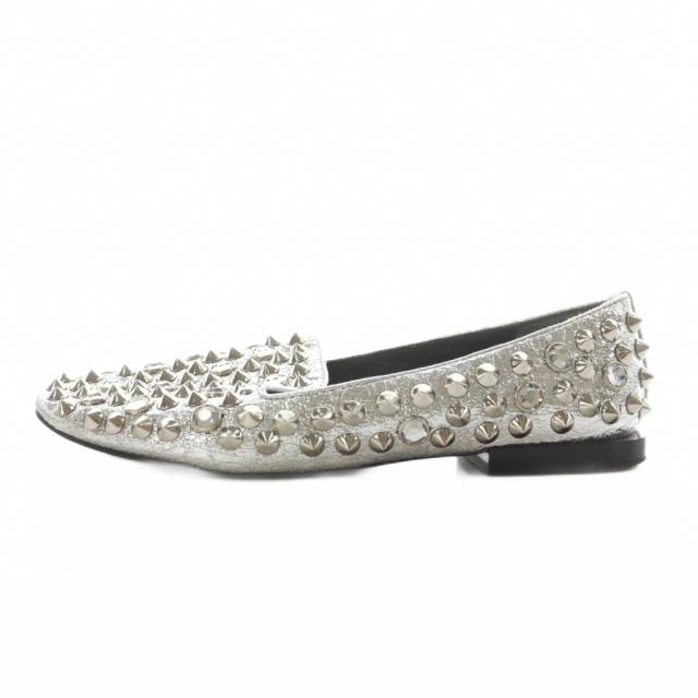 【中古】ジェレミースコット Jeremy Scott × スタッカート STACCATO パンプス ラウンドトゥ 24.0cm シルバー色