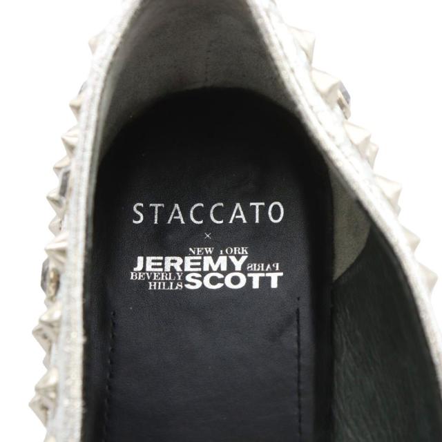 【中古】ジェレミースコット Jeremy Scott × スタッカート STACCATO パンプス ラウンドトゥ 24.0cm シルバー色