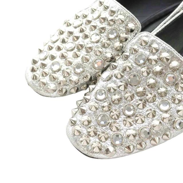 【中古】ジェレミースコット Jeremy Scott × スタッカート STACCATO パンプス ラウンドトゥ 24.0cm シルバー色