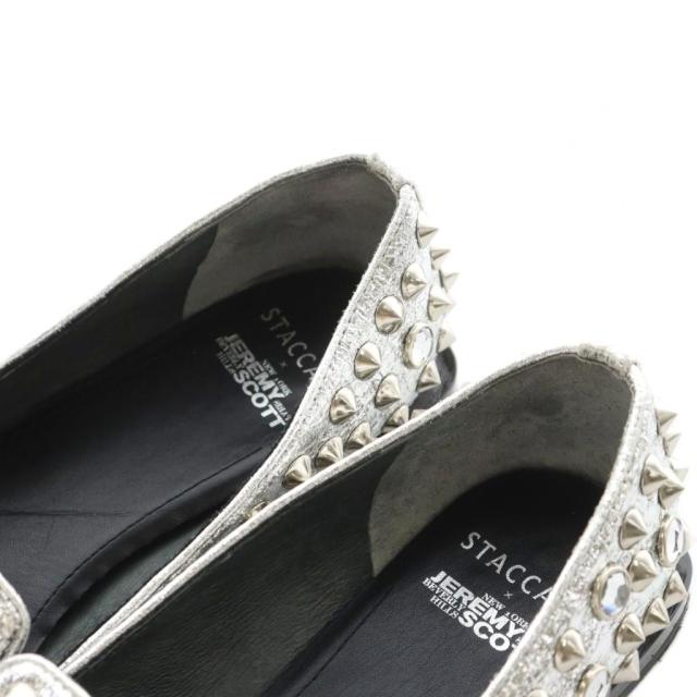 【中古】ジェレミースコット Jeremy Scott × スタッカート STACCATO パンプス ラウンドトゥ 24.0cm シルバー色