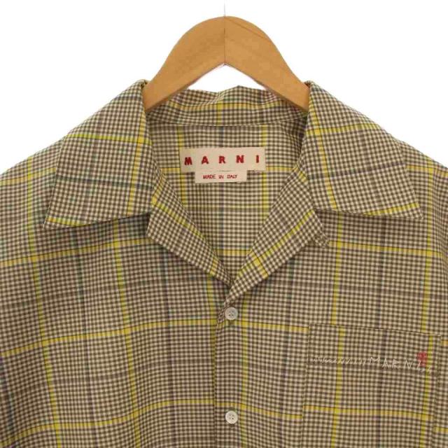 中古】マルニ MARNI 24SS シャツ 半袖 オープンカラー チェック柄