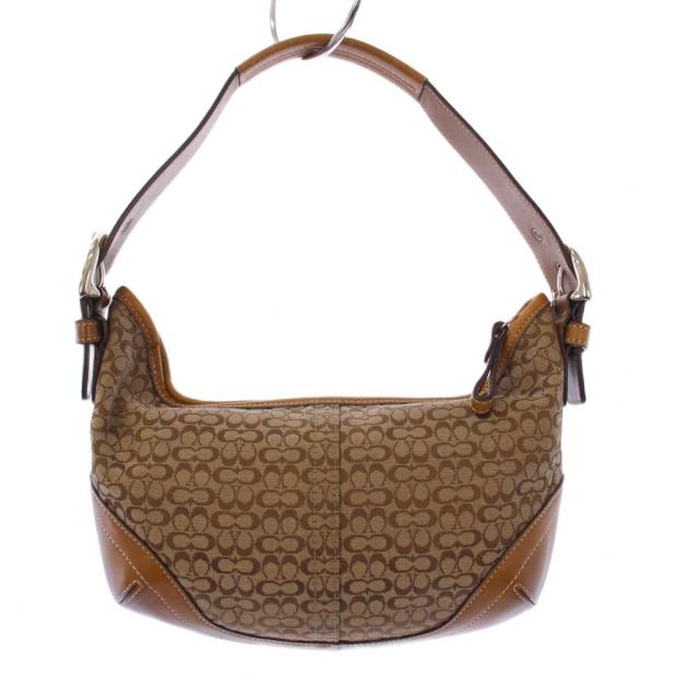 【中古】コーチ COACH ミニシグネチャー ハンドバッグ ブラウン 6351 /KH レディース