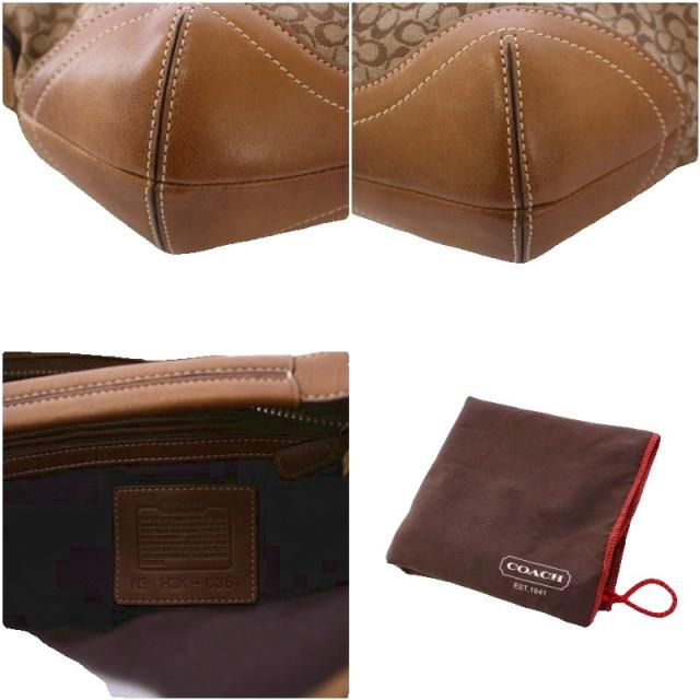 中古】コーチ COACH ミニシグネチャー ハンドバッグ ブラウン 6351 /KH