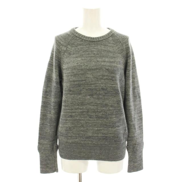 【中古】ナイジェルケーボン ニット セーター クルーネック 長袖 ハイゲージ 麻 6 グレー 8043-08-40001 レディース