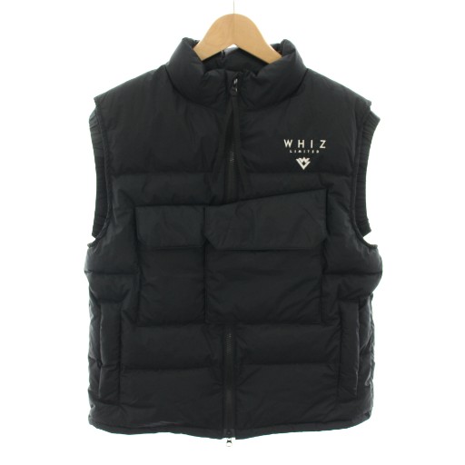 【中古】ウィズ WHIZ ナンガ NANGA 中綿ベスト アウター 前開き ロゴ刺繍 M 黒 ブラック WL-V-03 /YT メンズ