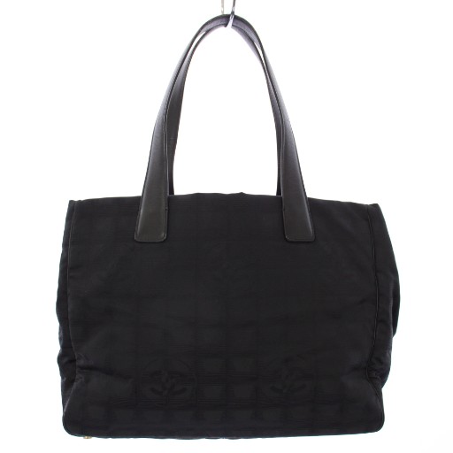 【中古】シャネル CHANEL ニュートラベルライントートMM トートバッグ ショルダーバッグ 8番台 ブラック レディース