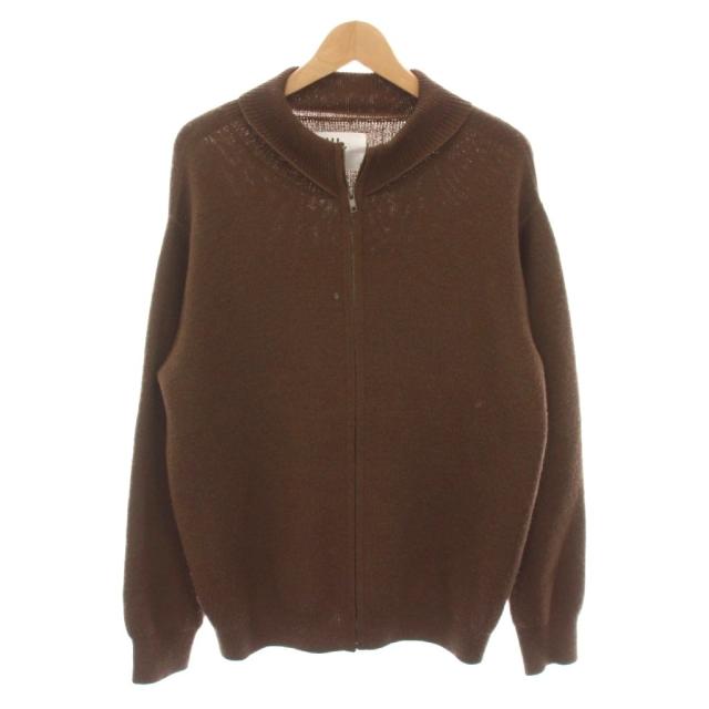 【中古】マーガレットハウエル MHL. 23AW DRY DENSE WOOL ニット カーディガン ジップアップ 長袖 L 茶 5963260551