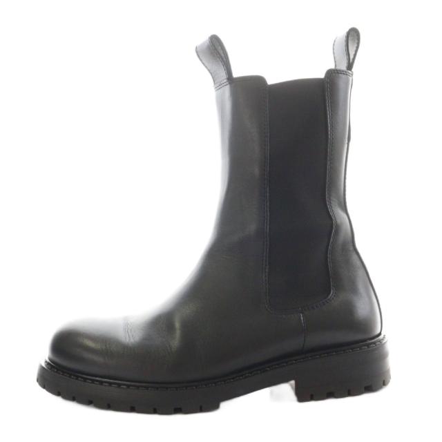 【中古】ヒューゴボス HUGO BOSS NEWRON BOOT IT サイドゴアブーツ ショートブーツ レザー 42 黒 ブラック 50459792