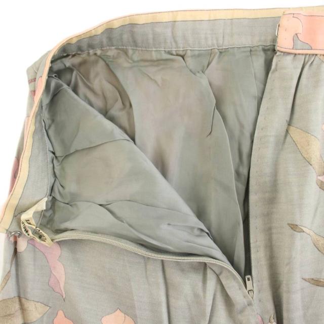 中古】レオナール LEONARD fashion フレアスカート ウール 絹 シルク混