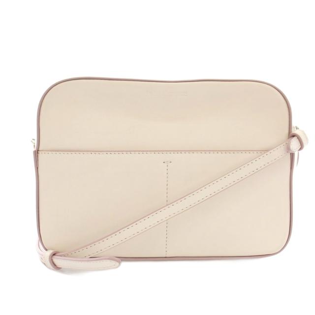 【中古】ジェイ&エムデヴィッドソン ペブル PE BBLE ショルダーバッグ レザー ロゴ型押し ペールピンク レディース