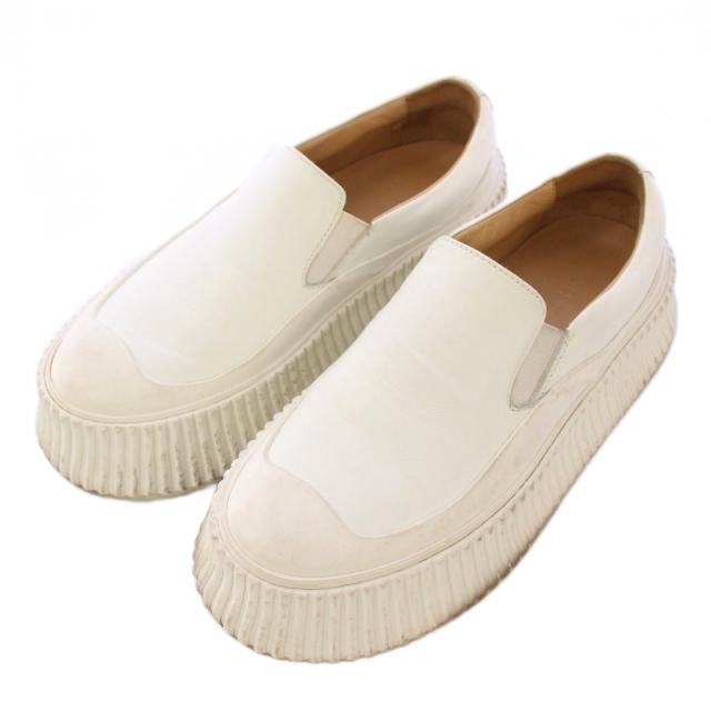 中古】ジルサンダー JIL SANDER スニーカー レザー ローカット 厚底