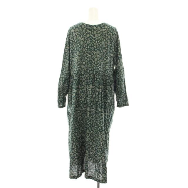 【中古】マーブルシュッド 22AW アルペンフラワープリントワンピース ロング 長袖 総柄 緑 03CF068082 レディース 中古】マーブルシュッド 22AW アルペンフラワープリントワンピース