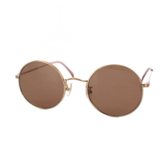 【中古】金子眼鏡 KANEKO OPTICAL シシクイ THE SHISHIKUI サングラス 眼鏡 ブラウン ゴールド /BM レディース