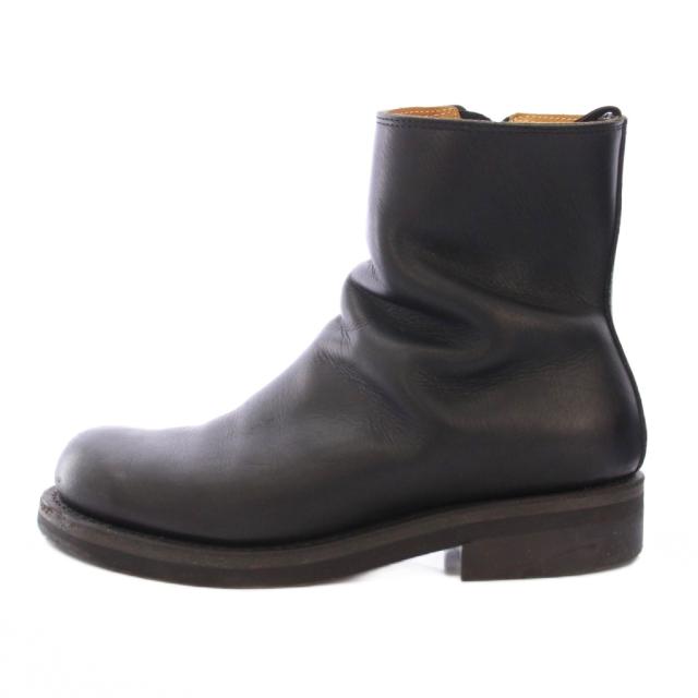 【中古】ローリングダブトリオ CASPER キャスパー ショートブーツ ローヒール レザー サイドファスナー 7 黒