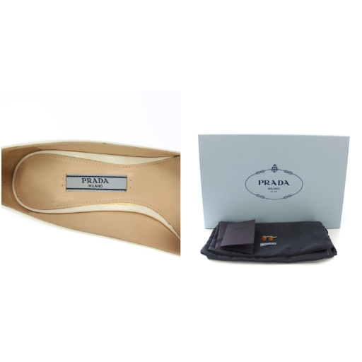 【中古】プラダ PRADA サフィアーノ レザー パンプス ポインテッドトゥ 35.5cm 白 1I834I /TK レディース