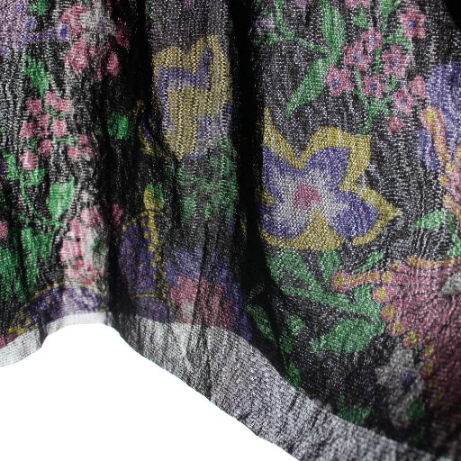 【中古】ヴィヴィアンタム 巻きワンピース カシュクール ひざ丈 花柄 長袖 リボン 42 黒 ブラック 07176035 中古】ヴィヴィアンタム 巻きワンピース カシュクール ひざ丈 花柄