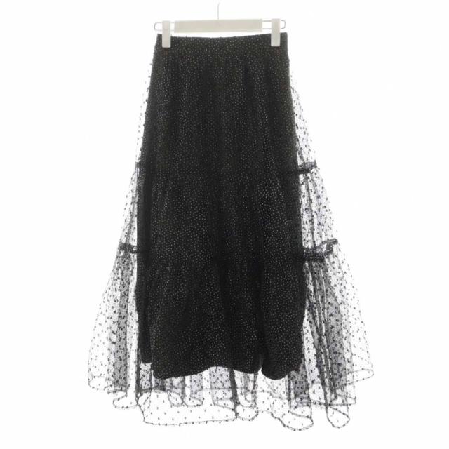 中古】カデュネ CADUNE 24SS キラキラドットスカート フレアスカート
