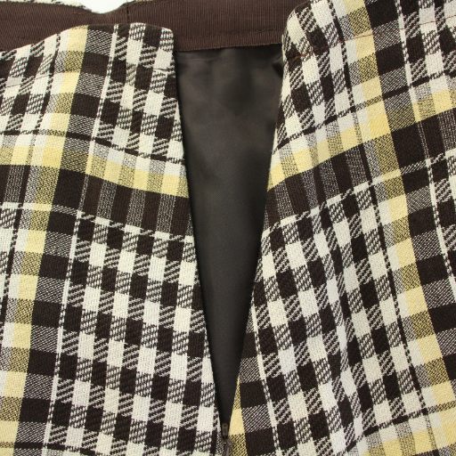 中古】エブール ebure チェックフリンジスカート フレア ラップ