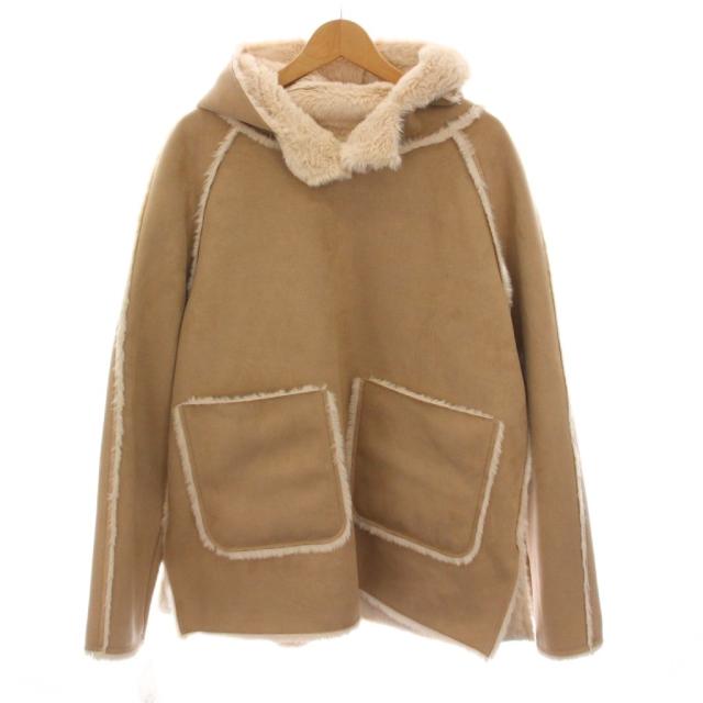 【中古】未使用品 ヴォー VOO ネオムートンフーディ NEO MOUTON HOODY ジャケット プルオーバー K サンドベージュ