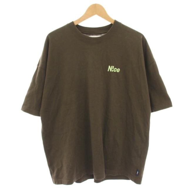 【中古】ナイスショップ N!ce shop Tシャツ カットソー ロゴプリント 半袖 L 茶 ブラウン NC-CT09 /HN メンズ