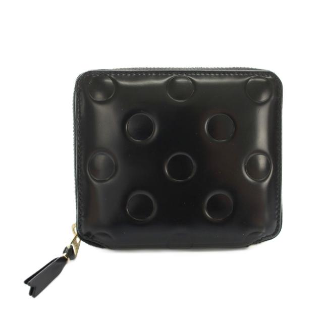 【中古】コムデギャルソン POLKA DOTS EMBOSSED 財布 二つ折り 小銭入れ ドット柄 黒 SA2100NE メンズ レディース