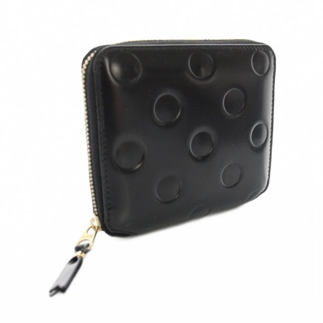 【中古】コムデギャルソン POLKA DOTS EMBOSSED 財布 二つ折り 小銭入れ ドット柄 黒 SA2100NE メンズ レディース 中古】コムデギャルソン POLKA DOTS EMBOSSED 財布 二つ折り 小銭入れ