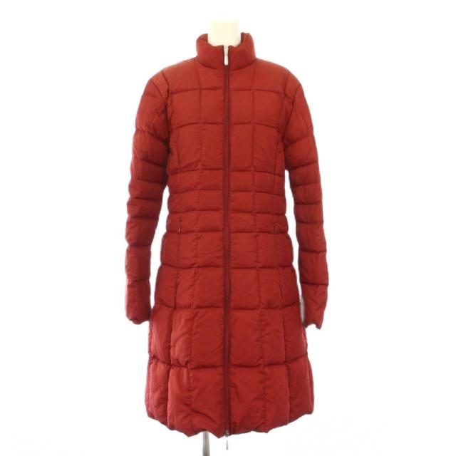 【中古】モンクレール MONCLER ダウンコート スタンドカラー アウター ロング丈 ジップアップ ワンカラー 1 赤