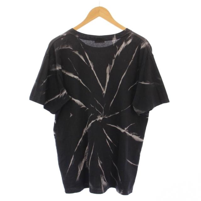 【中古】セリーヌ ルーズTシャツ 半袖 クルーネック ストレッチ ロゴ プリント タイダイ柄 XS 黒 グレー 2X8206430_1