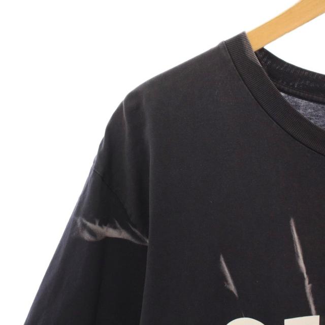 【中古】セリーヌ ルーズTシャツ 半袖 クルーネック ストレッチ ロゴ プリント タイダイ柄 XS 黒 グレー 2X8206430_3