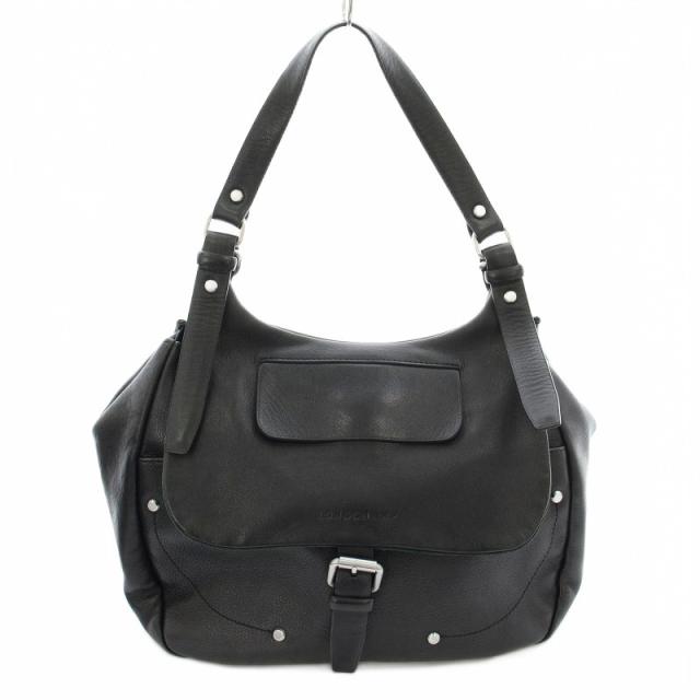 【中古】ロンシャン LONGCHAMP バルザン ショルダーバッグ レザー ワンショルダー 黒 ブラック /☆G レディース