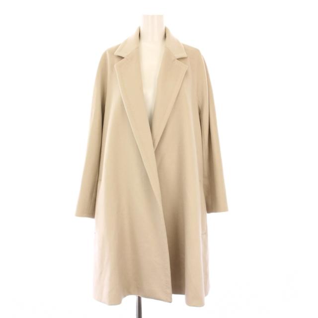 【中古】マックスマーラ MAX MARA 白タグ チェスターコート ガウンコート アウター ロング アルパカ混 38 ベージュ