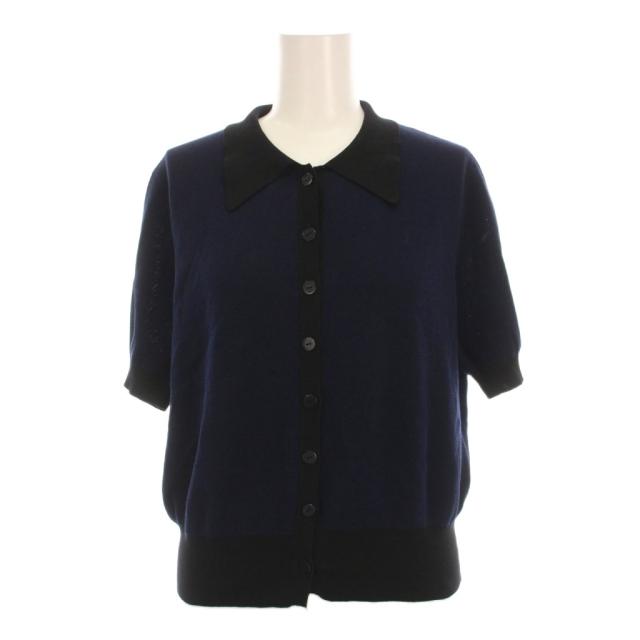 【中古】イエナ IENA BONHEUR 25SS B.ポロシャツニット 半袖 黒 紺 25-080-900-5000-2-0 /YM レディース