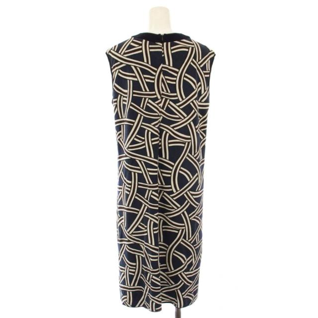 【中古】Sマックスマーラ 'S Max Mara ワンピース 総柄 ノースリーブ ひざ丈 S 紺 茶 962601896700 /TK レディース 中古】Sマックスマーラ 'S Max Mara ワンピース 総柄 ノースリーブ