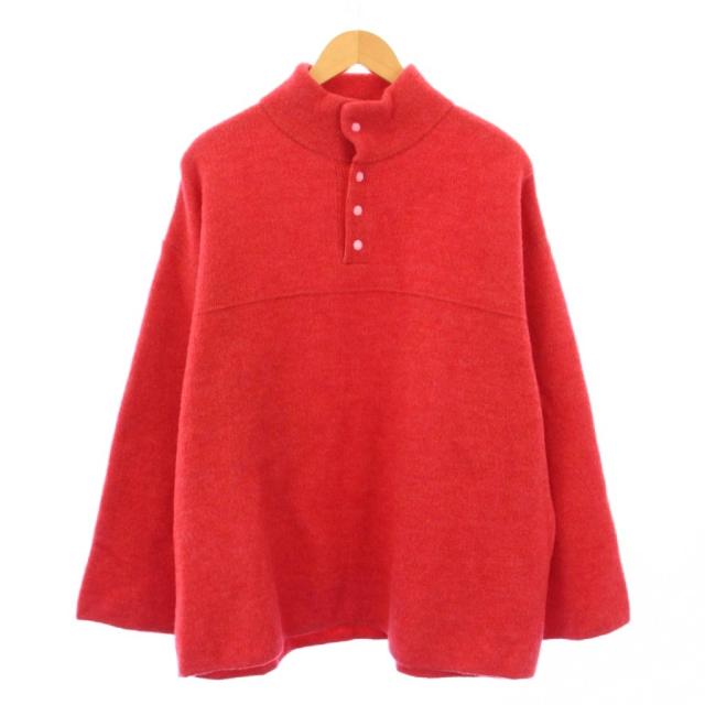 【中古】ブランワイエム ウールフリーススナッププルオーバー ニット セーター 長袖 S ピンク BL-24A-WFP