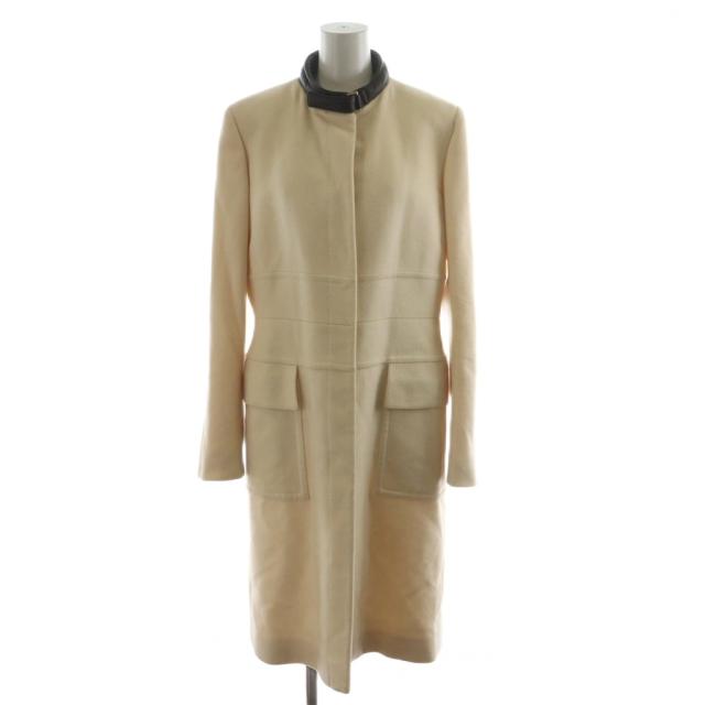 【中古】グッチ GUCCI トムフォード期 コート ロング スタンドカラー ウール カシミヤ混 アウター アイボリー