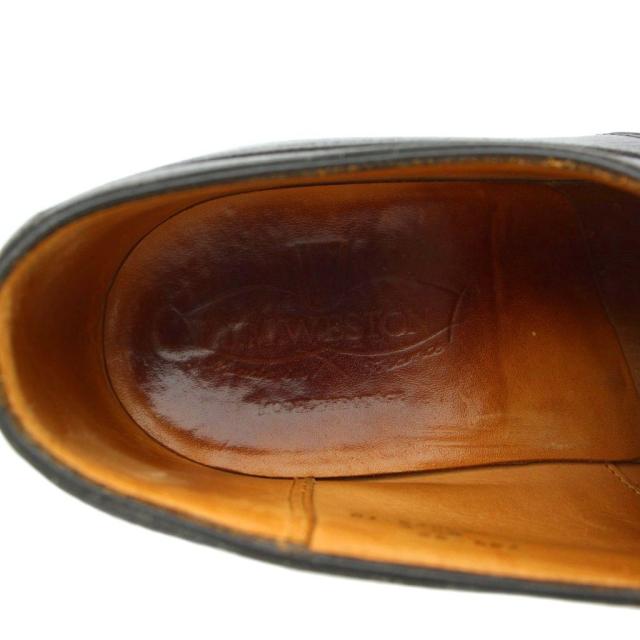 【中古】ジェーエム J.M.WESTON ビジネスシューズ レザー ストレートチップ キャップトゥ 5.5E ブラック 765-22