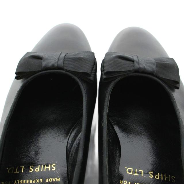【中古】クロケット&ジョーンズ CROCKETT&JONES シップス SHIPS オペラパンプス フラット シューズ 5.5E ブラック