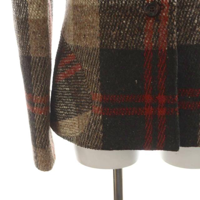 【中古】ヴァレンティノ ガラヴァーニ VALENTINO GARAVANI テーラードジャケット シングル チェック柄 6 茶 赤 中古】ヴァレンティノ ガラヴァーニ VALENTINO GARAVANI テーラード