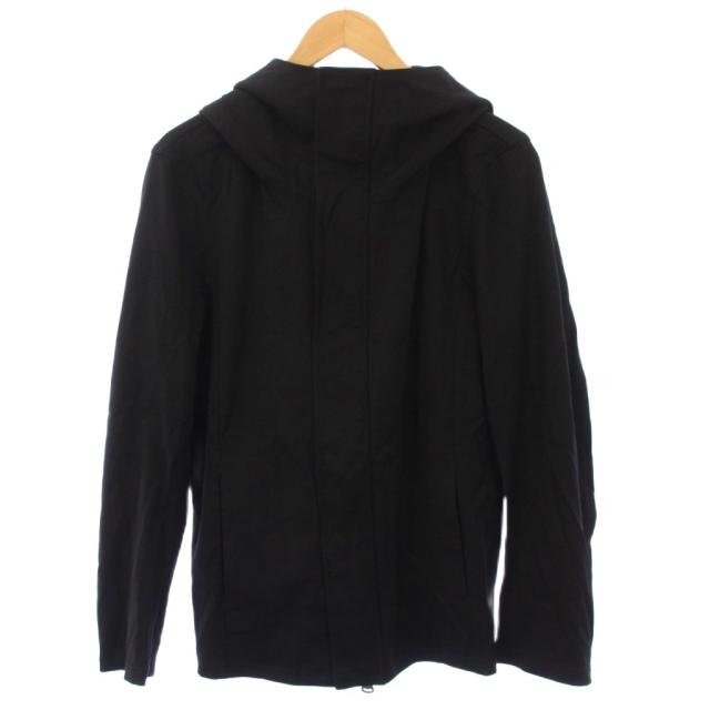 【中古】イサムカタヤマバックラッシュ ジャケット アウター ショート丈 フード ジップアップ シルク混 M 黒